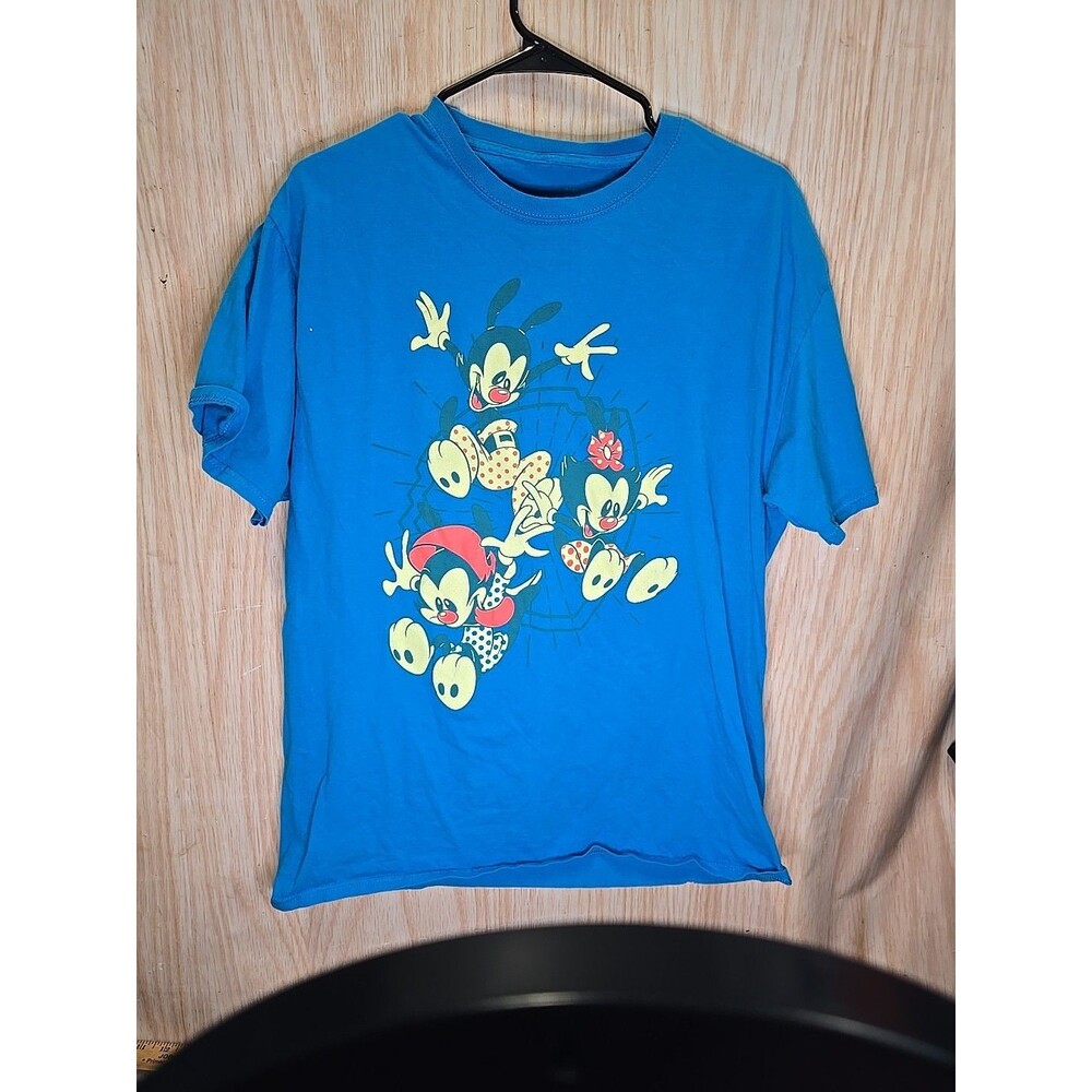 ANIMANIACS SHIELDED ANIMANIACS BLUE Licensed Adult Mens Graphic Tee Shirt LARGE